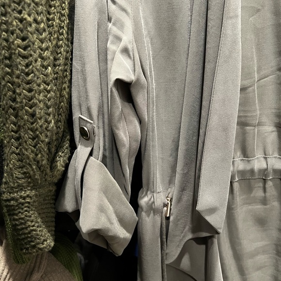 Zara Basic Drawstring Coat - Picture 2 of 3